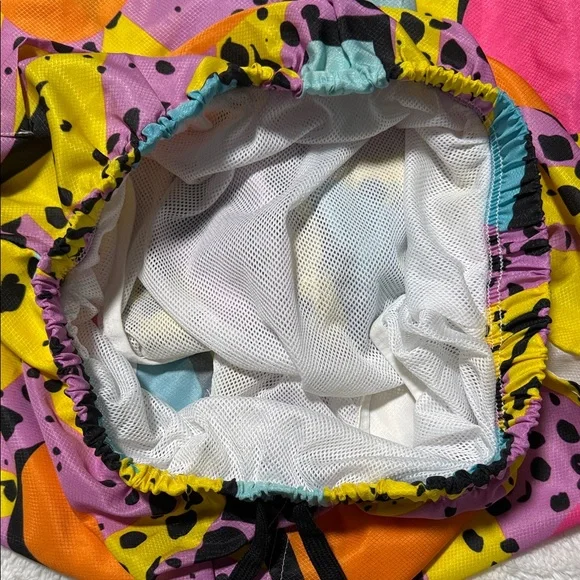 Matching Couples Swimsuit 90’s Theme: Colorful Geometric Bikini Set with Shorts - Picture 4 of 4